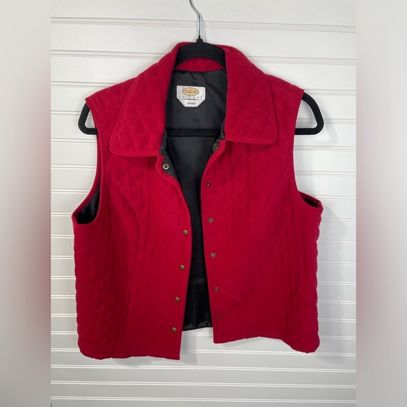 Talbots Vintage Quilted Sleeveless Red Vest Medium Petite Women’s EUC - Picture 13 of 13